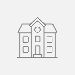 Two storey detached house line icon.