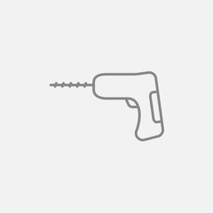 Hammer drill line icon.