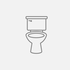 Lavatory bowl line icon.