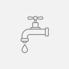 Dripping tap with drop line icon.