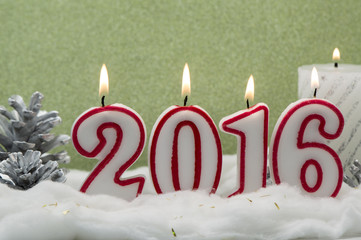 2016, New Year decoration candles