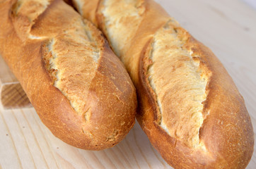 Two crunchy baguettes