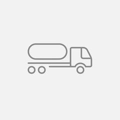 Fototapeta premium Fuel truck line icon.