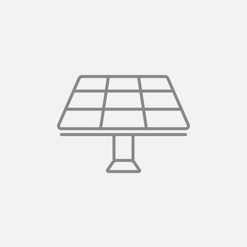 Solar panel line icon.