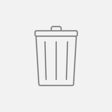 recommend clip art: Trash can line icon.