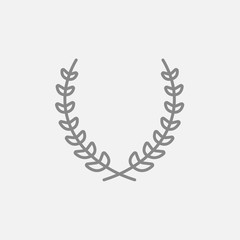 Obraz premium Laurel wreath line icon.