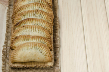 Fototapeta na wymiar Spanish pastry empanadas 