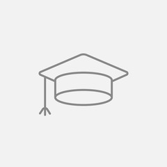 Graduation cap line icon.