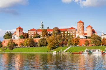 Foto auf Acrylglas Krakau Wawel-Hügel mit Schloss in Krakau