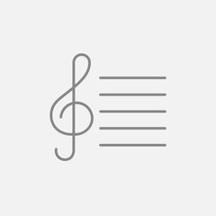 Treble clef line icon.