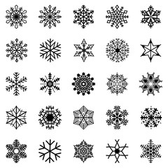 Snowflake winter set vector illustration