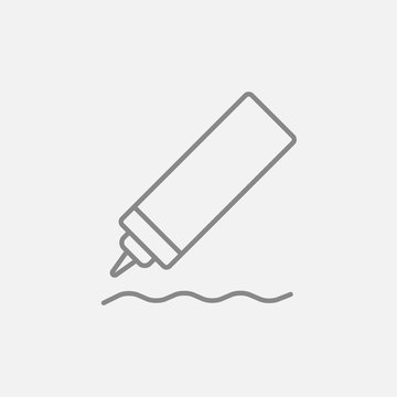 recommend clip art: Sauce bottle line icon.