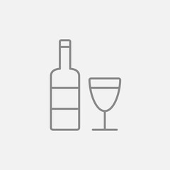 Bottle of wine line icon.