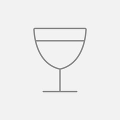 Glass of wine line icon.