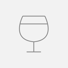 Glass of wine line icon.