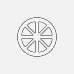 Obraz premium Slice of lemon line icon.