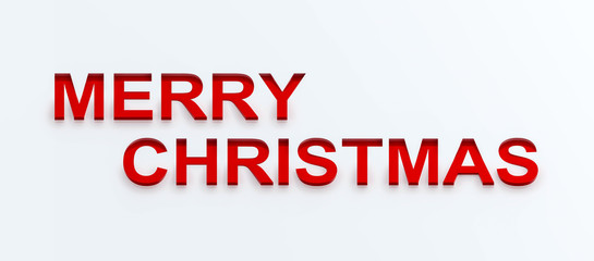 Merry Christmas in 3d on white background