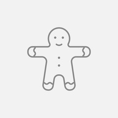 Gingerbread man line icon.