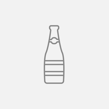 Glass bottle line icon.