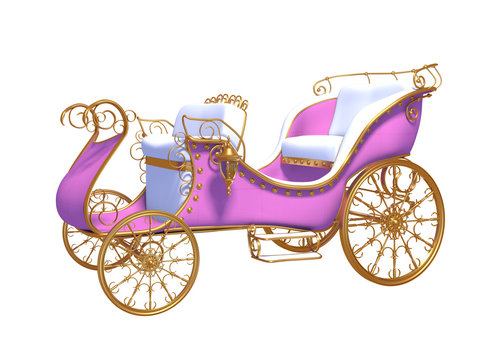 Glamorous pink carriage gold wheels