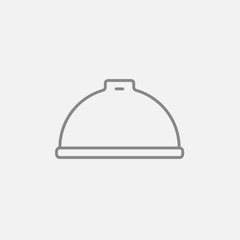 Restaurant cloche line icon.