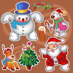 Christmas cartoon elements