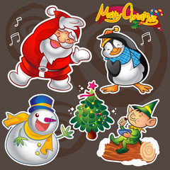 Christmas cartoon elements