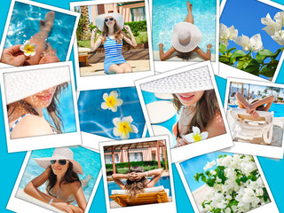 fashion collage of photos on the theme summer holiday on the beach