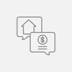 Real estate transaction line icon.