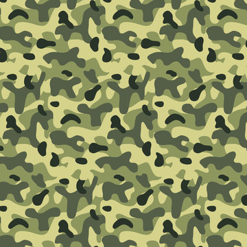 Seamless editable military pattern with camouflage