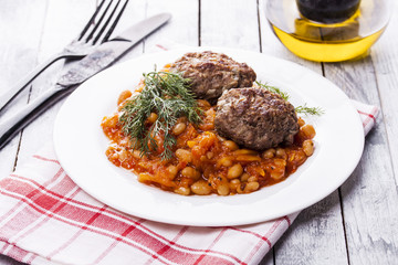 beef meatballs and bean stew