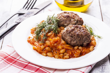 beef meatballs and bean stew