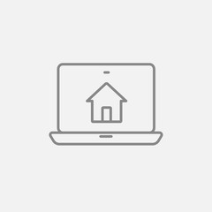 Smart house technology line icon.