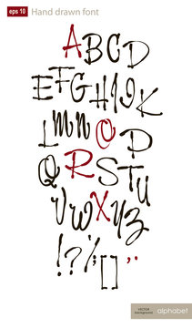 Handwritten alphabet letters vector.  ABC for your design.