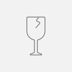 Cracked glass line icon.