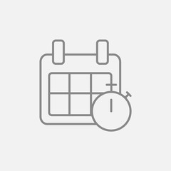 Calendar and stopwatch line icon.