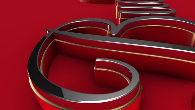 Buon Natale testo acciaio ed oro 3D Highest Quality