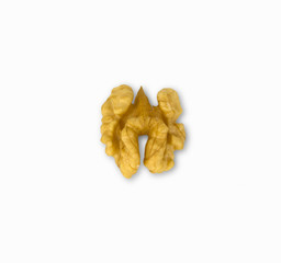 Kernel walnut isolated on the white background closeup. with cli