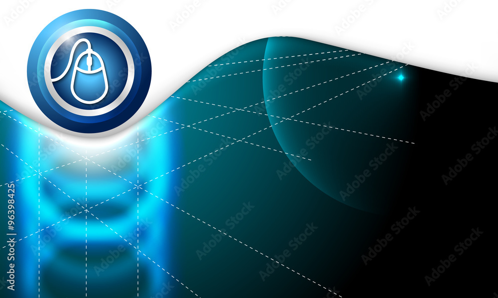 Poster vector abstract background with white mouse symbol