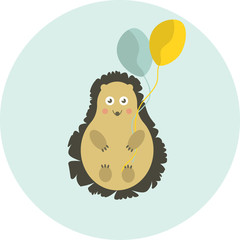 Hedgehog with a balloon (vector illustration)
