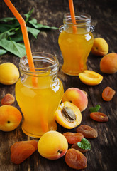 apricot juice in small jars