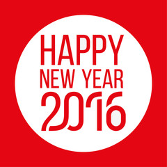 New Year 2016 typography card
