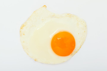 fried egg on white background