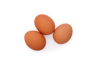 eggs on white background top view
