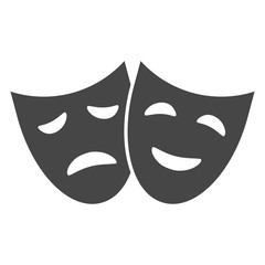Theater icon with happy and sad masks