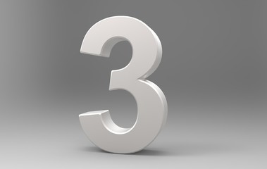 Fototapeta premium Three dimensional number 3