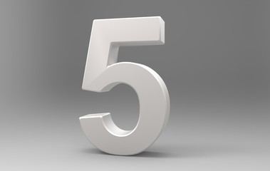 Three dimensional number 5