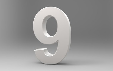 Three dimensional number 9