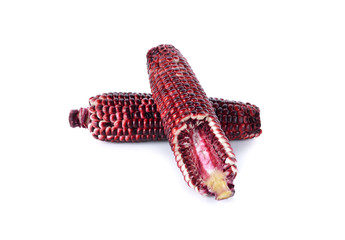 purple glutinous corn on white background
