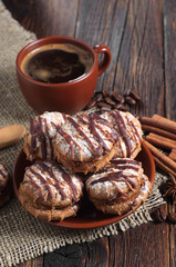 Cookies with chocolate and coffee